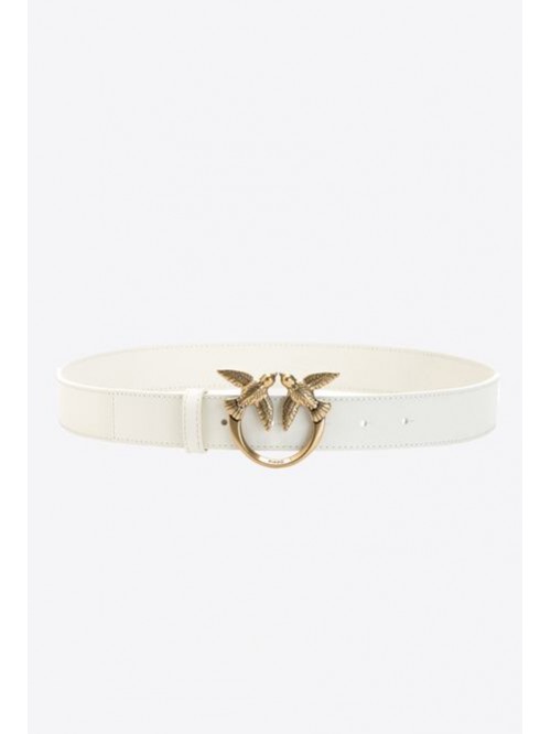 Pinko Cintura In Pelle White Mod. LOVE BERRY SIMPLY BELT H3/C03Q