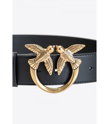 Cintura da donna in pelle pieno fiore con fibbia d'argento