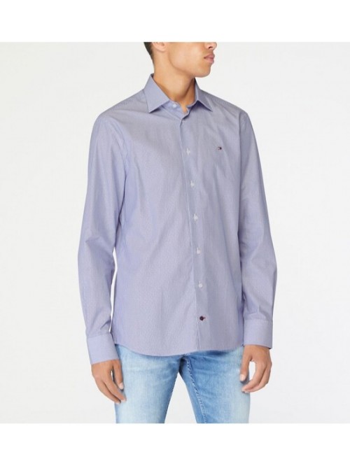Tommy Hilfiger Camicia A Righe Celeste Mod. MW0MW26022/0GY