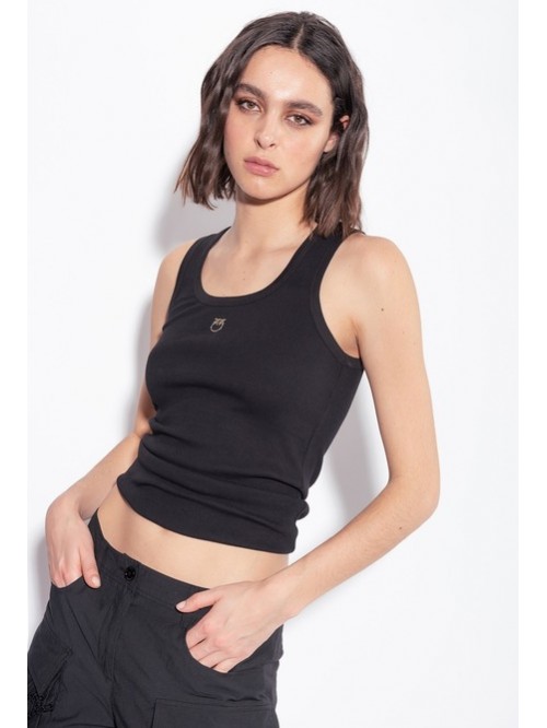 Pinko Canotta A Costine Con Logo Love Birds Mod. CALCOLATORE/ Z99