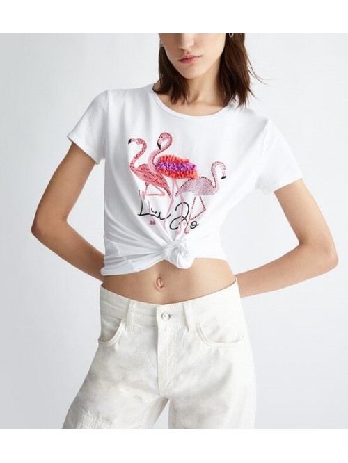 Liu Jo T-shirt Con Stampa Di Strass Mod. MA4336J5003/ N9305