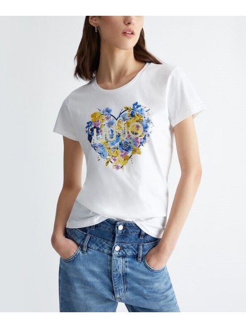 Liu Jo T-shirt In Cotone Con Stampa Mod. MA4340JS923/ N9333