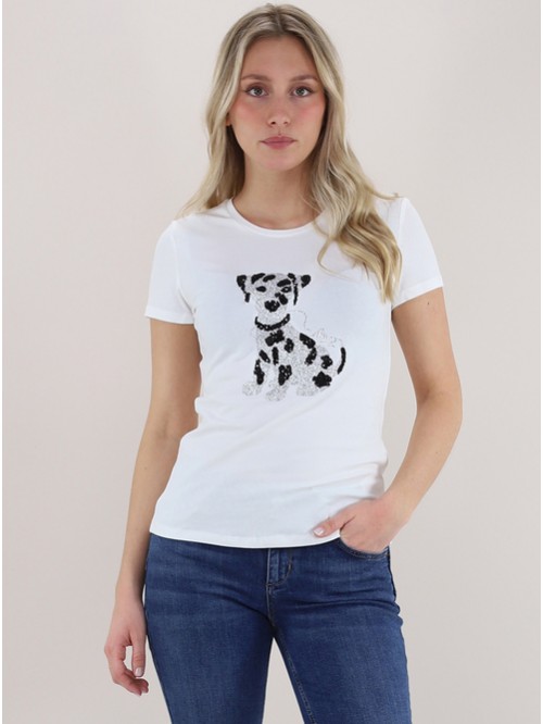 Liu Jo T-shirt In Cotone Slim Fit Con Paillettes Mod. WA4052J5003/ Q9981