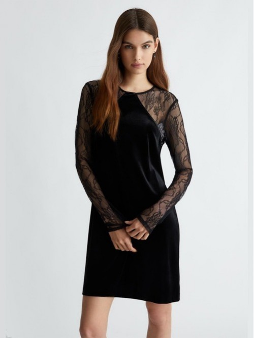 Liu Jo Abito Corto Con Inserto In Pizzo Mod. MF5466J4952/ 22222