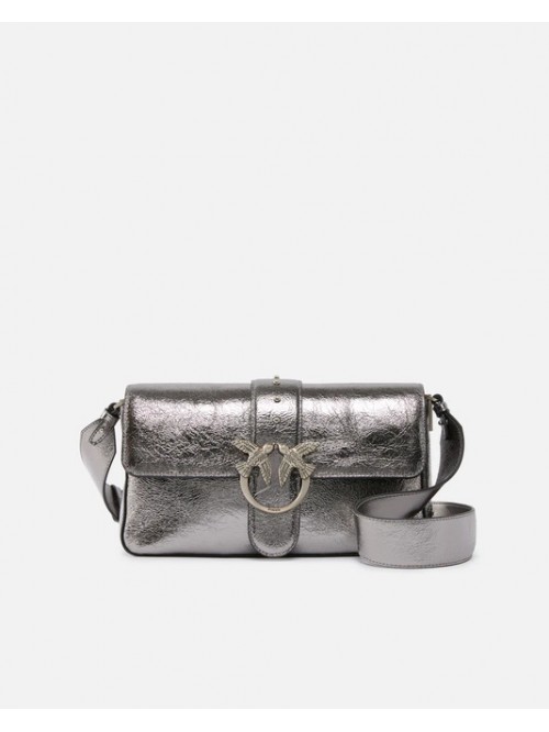Pinko Borsa A Spalla Laminata Argento Mod. LOVE PUFF CL. A2H2/ IEHO