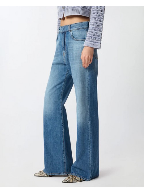 Pinko Jeans A Palazzo Con Logo Ricamato Mod. WANDA/ PJO