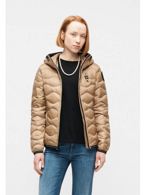 Blauer Piumino Con Cappuccio E Logo Di Strass Mod. CAMELIA 007455/ 327