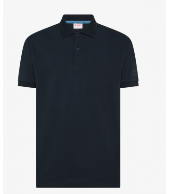 polo blu a manica corta