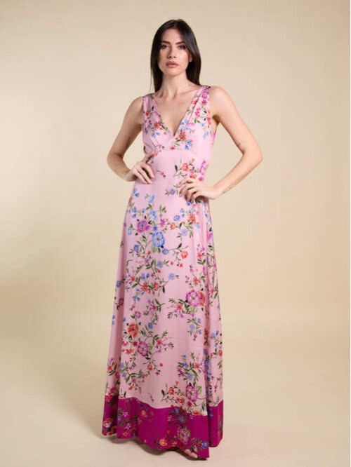 Liu Jo Abito Lungo In Fantasia Floreale Mod. CA6297TS562/ P9668