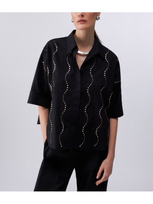 Liu Jo Camicia In Cotone Con Applicazioni Mod. CA6345TS246/ 22222
