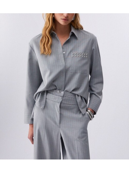 Liu Jo Camicia Gessata Con Tasca Mod. WA6191T349A/ D3734