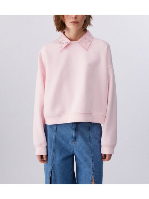 Liu Jo Felpa Con Colletto Di Strass Mod. WA6243J3870/ P9280