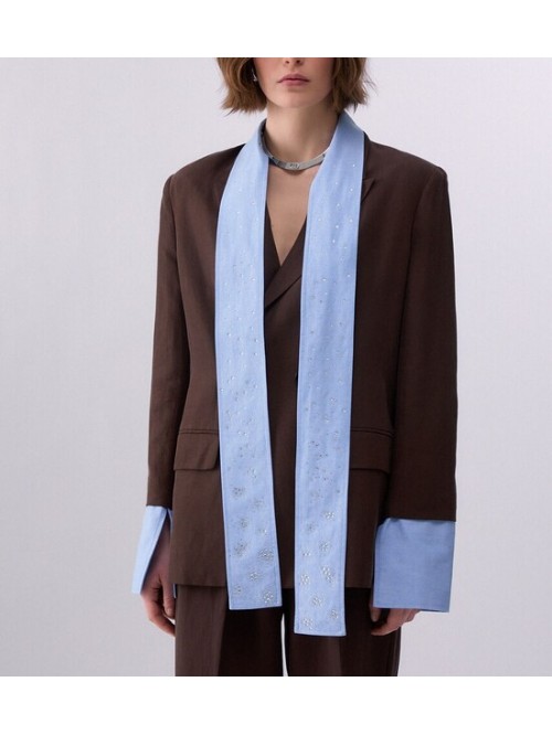 Liu Jo Blazer In Misto Lino Con Strass Mod. WA6436T4818/ 91109