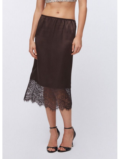 Liu Jo Gonna In Raso Con Pizzo Mod. CA6121T450A/ P9576