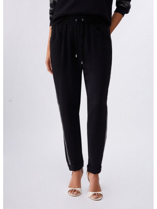 Liu Jo Pantalone Con Strass Ai Lati Mod. TA6290TS923/ 22222