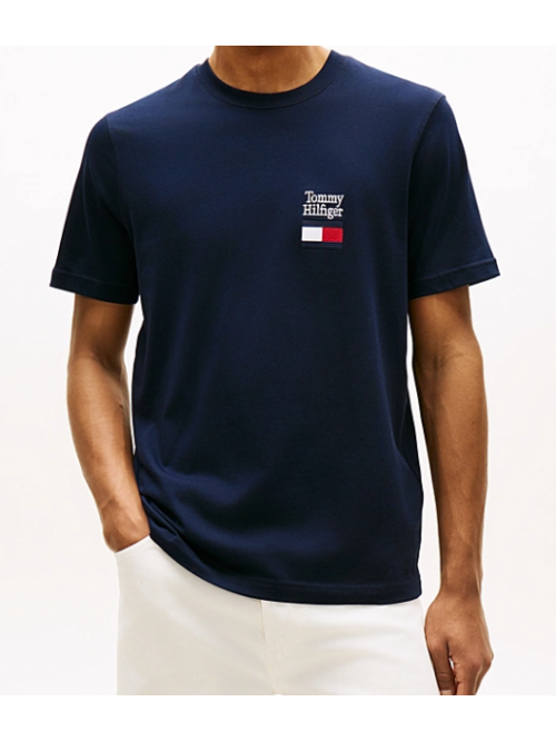 Tommy Hilfiger T-shirt In Jersey Con Logo Ricamato Mod.MW0MW42367/DW5