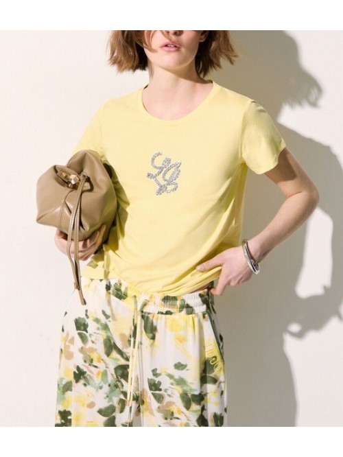 Liu Jo T-shirt In Cotone Con Logo Mod. TA6285JS923/ S9949