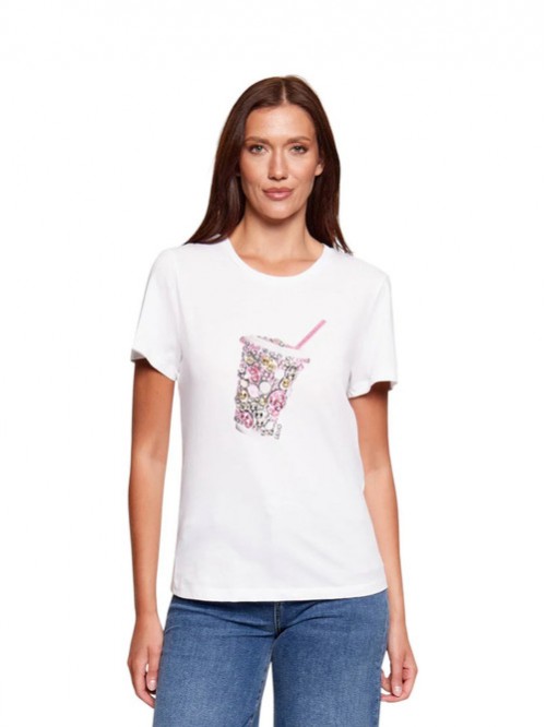 Liu Jo T-shirt Con Stampa Di Strass Mod. WA6237JS923/ P9331