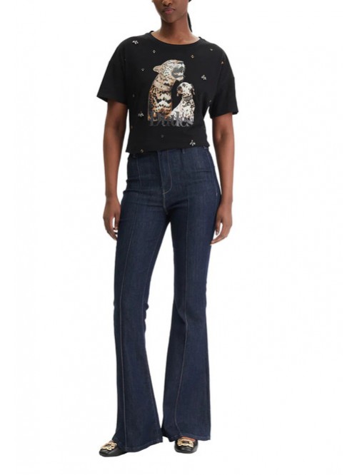 Liu Jo T-shirt Con Stampa E Ricami Mod. WA6331JS904/ P9327