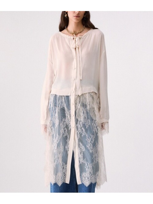 Liu Jo Camicia Lunga Con Pizzo Mod. CF6220T866A/ X0720
