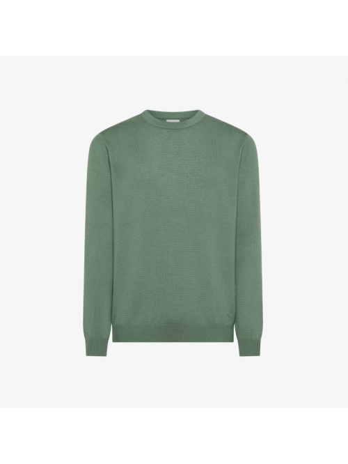 SUN68 Maglia Girocollo In Lana E Cashmere Verde Salvia K46119/84
