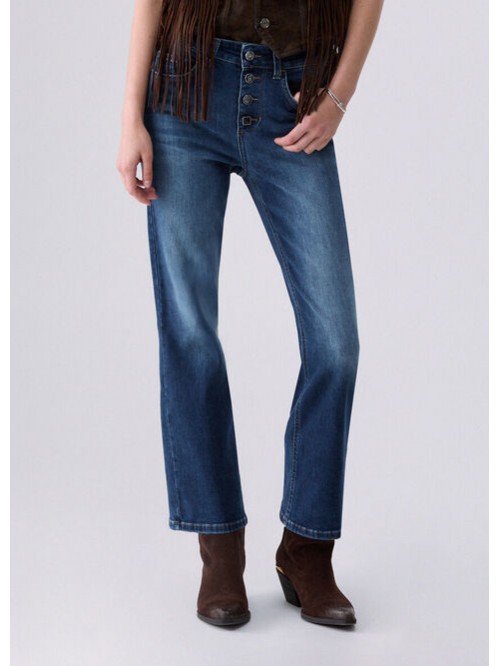 Liu Jo Jeans Vita Alta Con Bottoni Gioiello Mod. UF6040D4797/ 79078