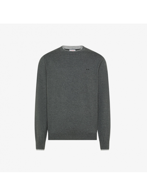 SUN68 Maglia Girocollo In Cotone E Lana Grigio K46159/47