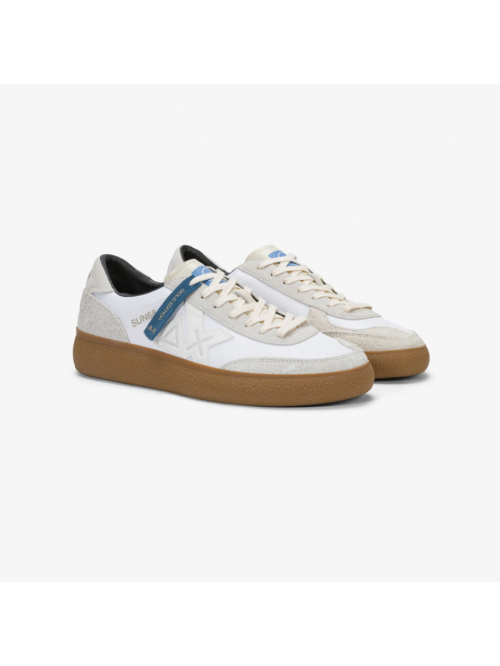 SUN68 Sneaker Luis In Nylon E Suede Bianco Mod.Z46157/01