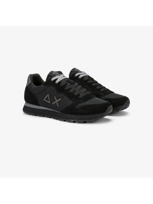 SUN68 Sneaker Tom In Nylon E Suede Nero Grigio Scuro Mod.Z46101/1147