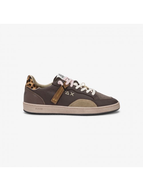 Sun 68 Sneakers Urban In Pelle Marrone Mod. Z46249/ 08