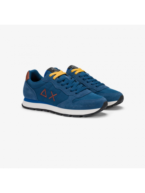 SUN68 Sneaker Tom In Nylon E Suede Blu Petrolio Mod. Z46101/78