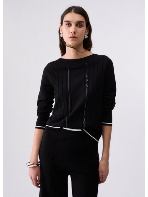 Liu Jo Maglia A Barchetta Con Strass Mod. TF6189MS63L/ A3521