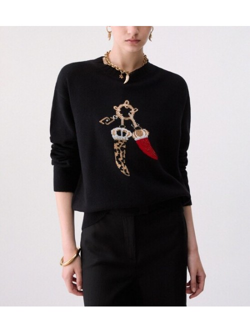 Liu Jo Maglia In Lana Con Charm Stampato Mod. WF6457MS009/ L9457